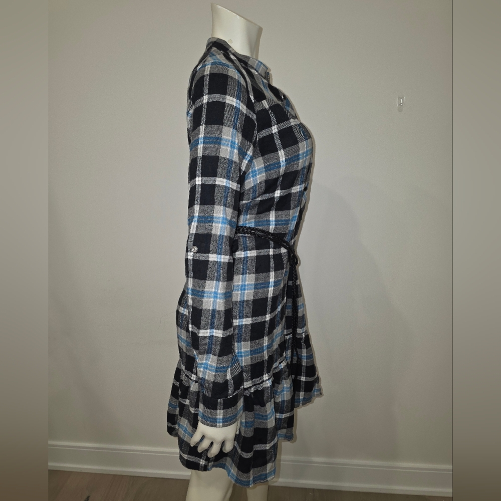 ICHI Flannel Plaid Shirt Dress XS - Picture 10 of 15